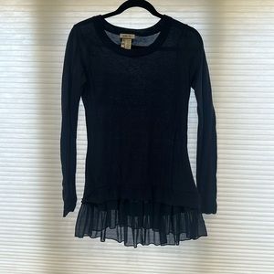 Matilda Jane Navy Blue Ruffle Tunic Lightweight Sweater